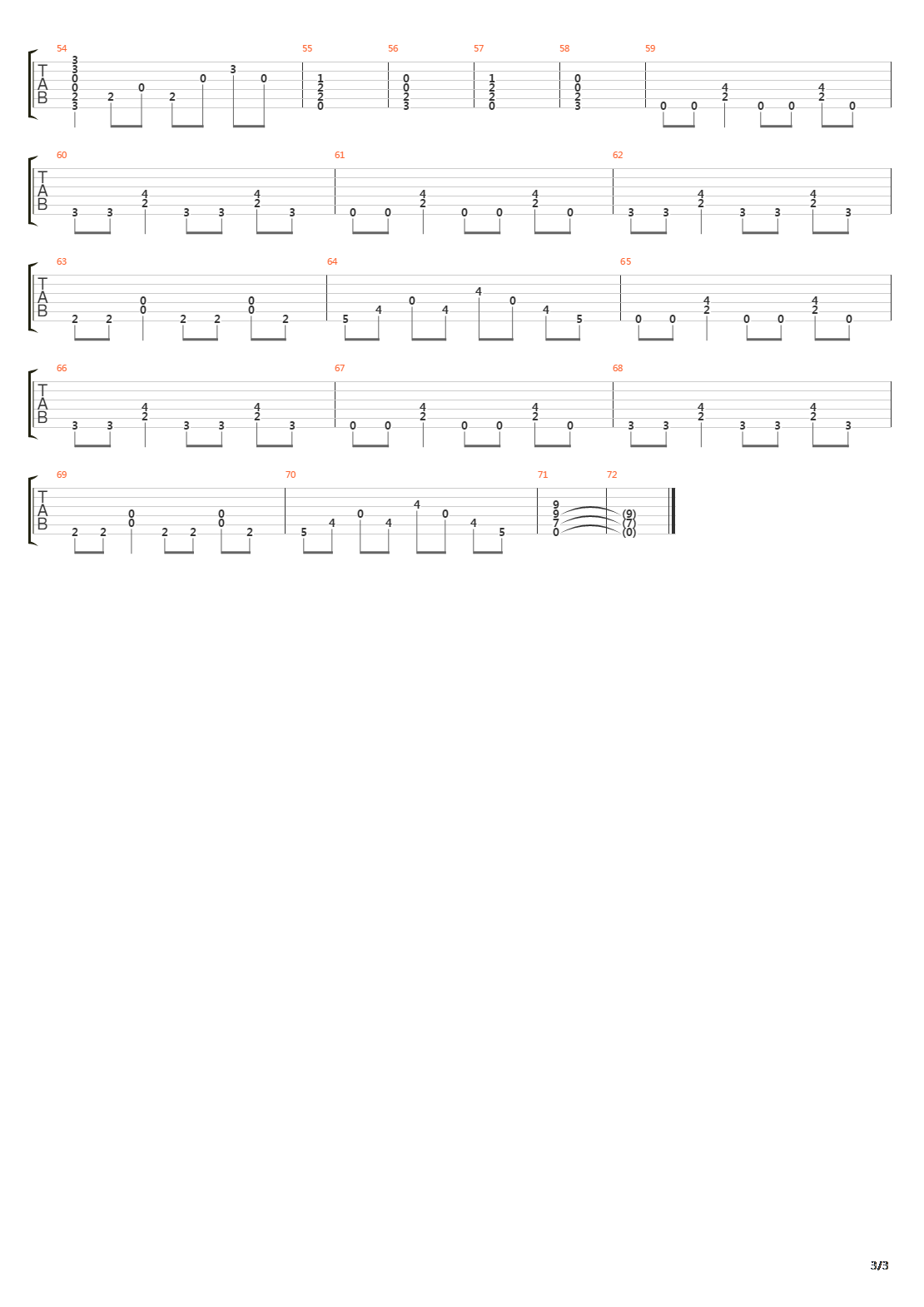 Les Tourneaux Sauvages吉他谱