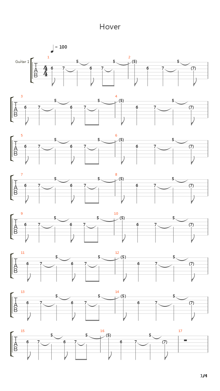 Hover吉他谱
