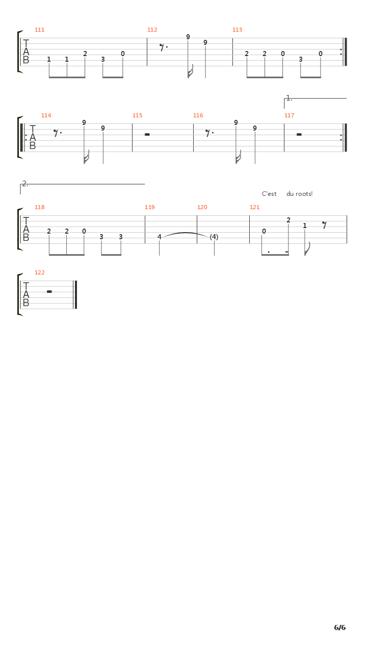 Cest Du Roots吉他谱