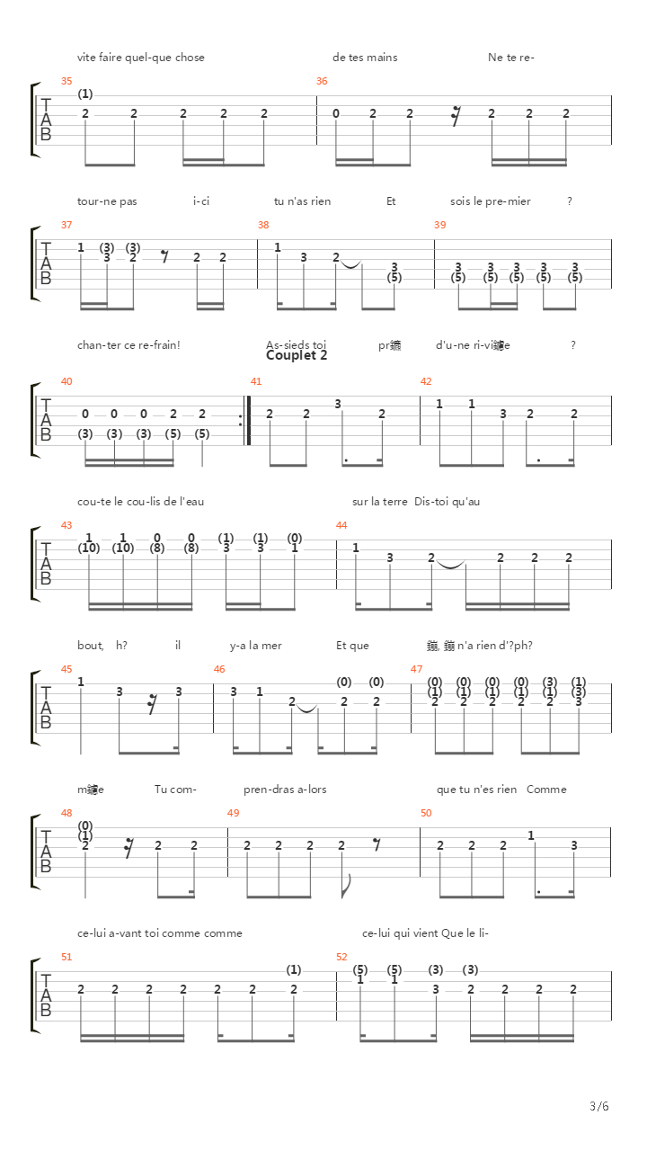 Lhymne De Nos Campagnes吉他谱