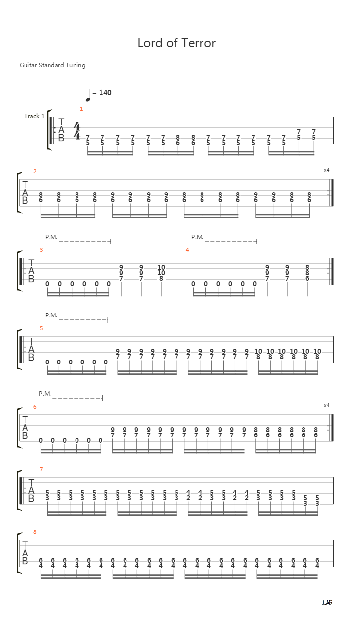 The Lord Of Terror吉他谱