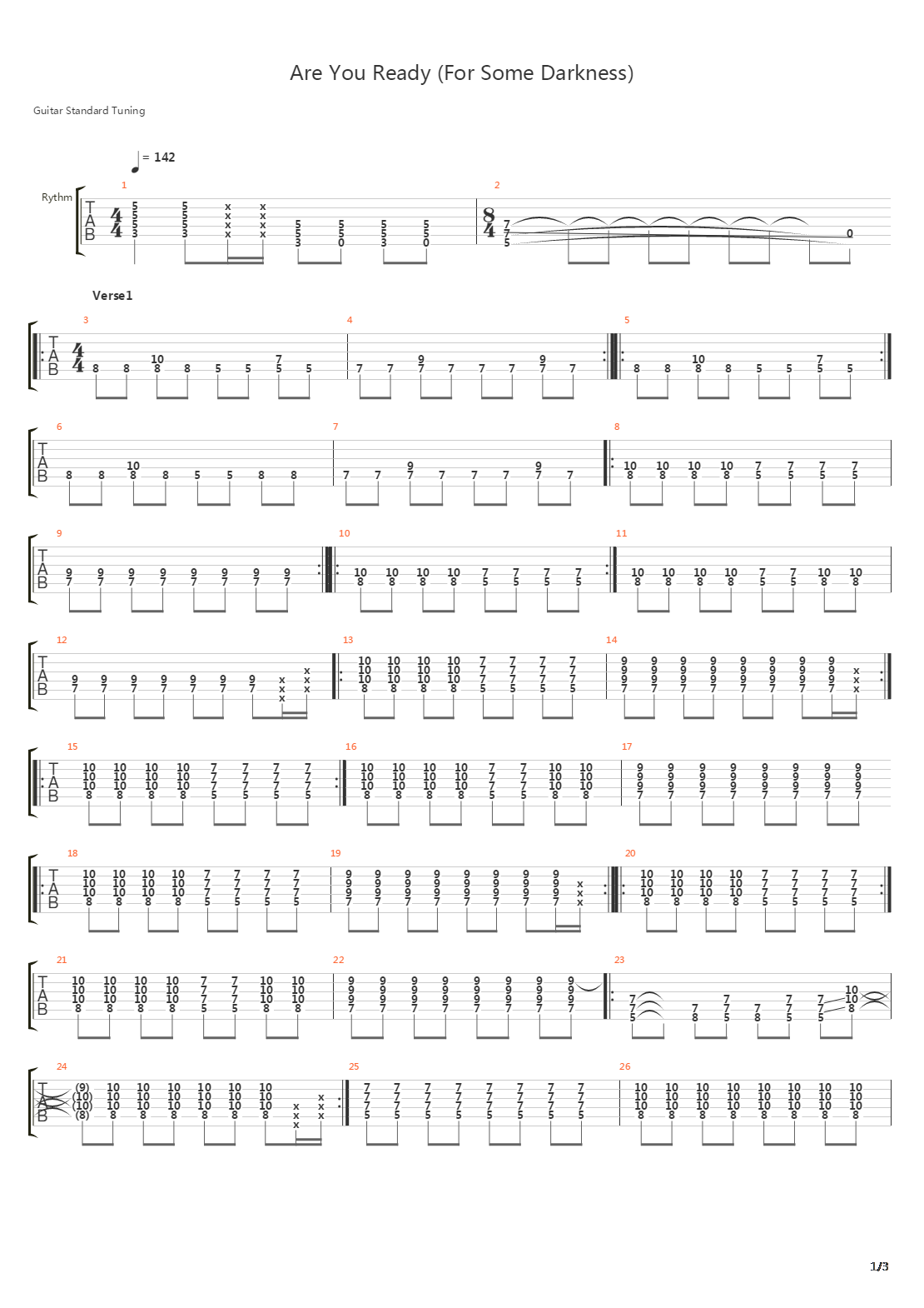 Are You Ready For Some Darkness吉他谱
