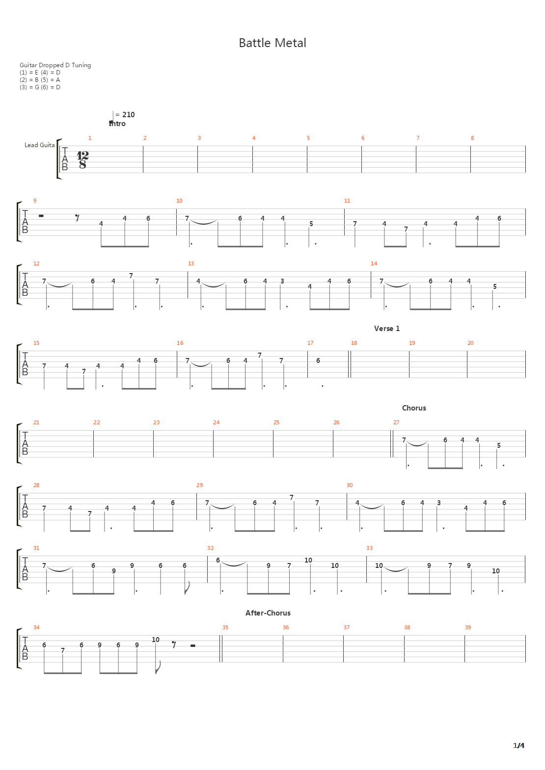 Battle Metal吉他谱