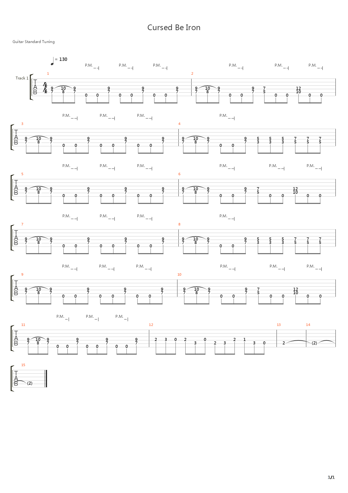 Cursed Be Iron吉他谱