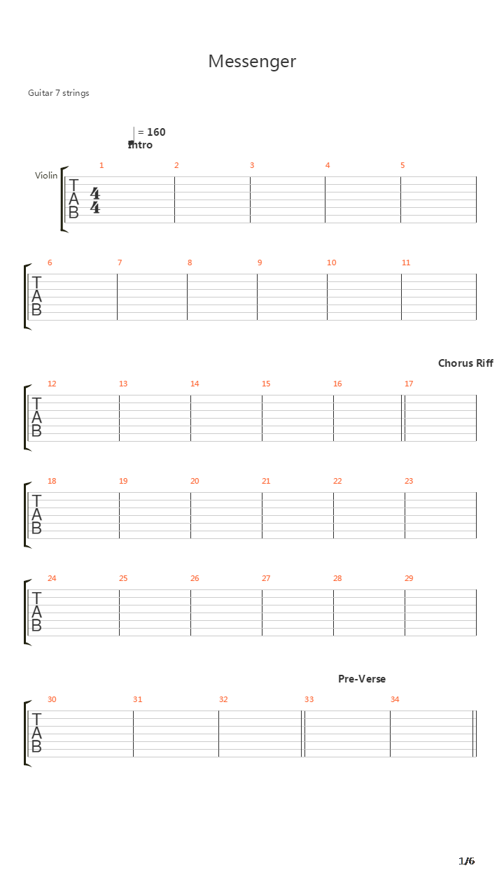 The Messenger吉他谱