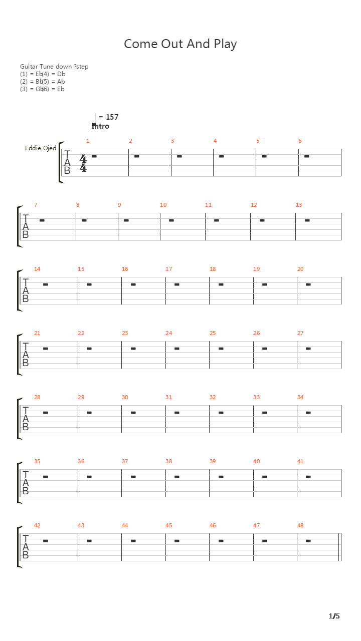 Come Out And Play吉他谱