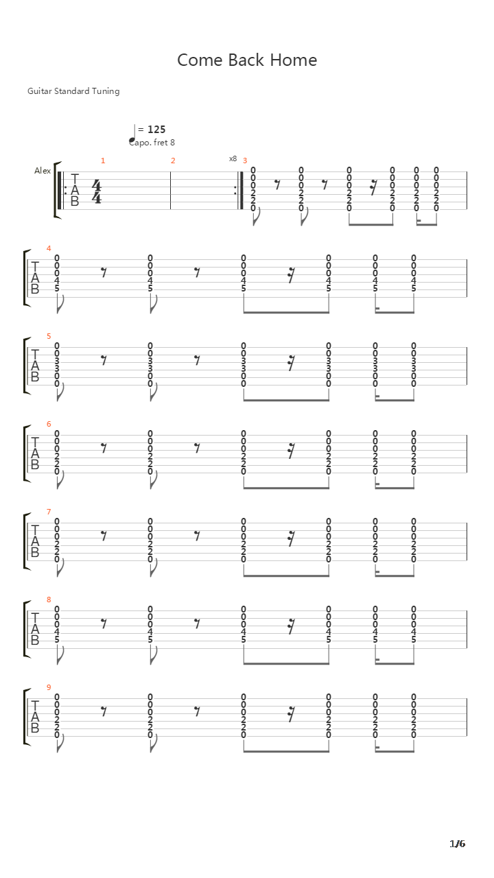 Come Back Home吉他谱