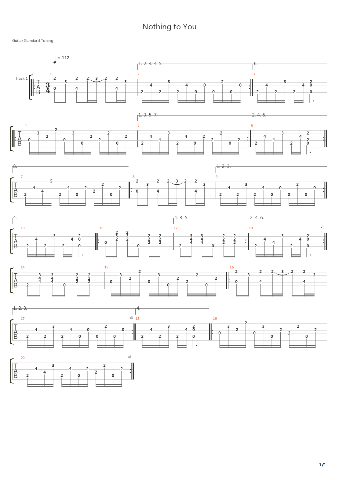 Nothing To You吉他谱