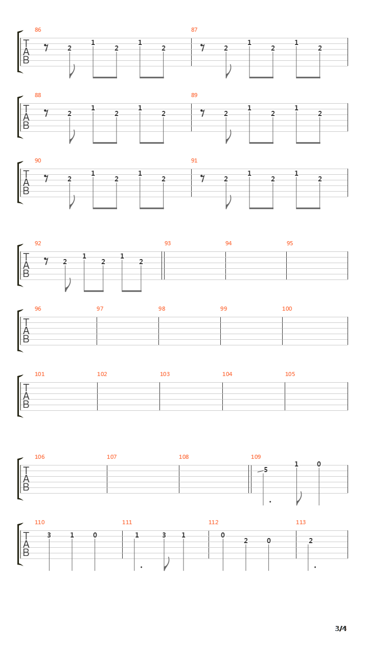 Down吉他谱