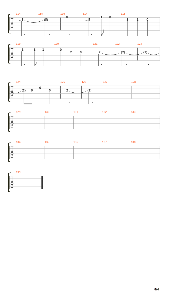 Down吉他谱