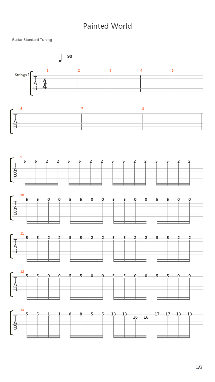 Painted World吉他谱