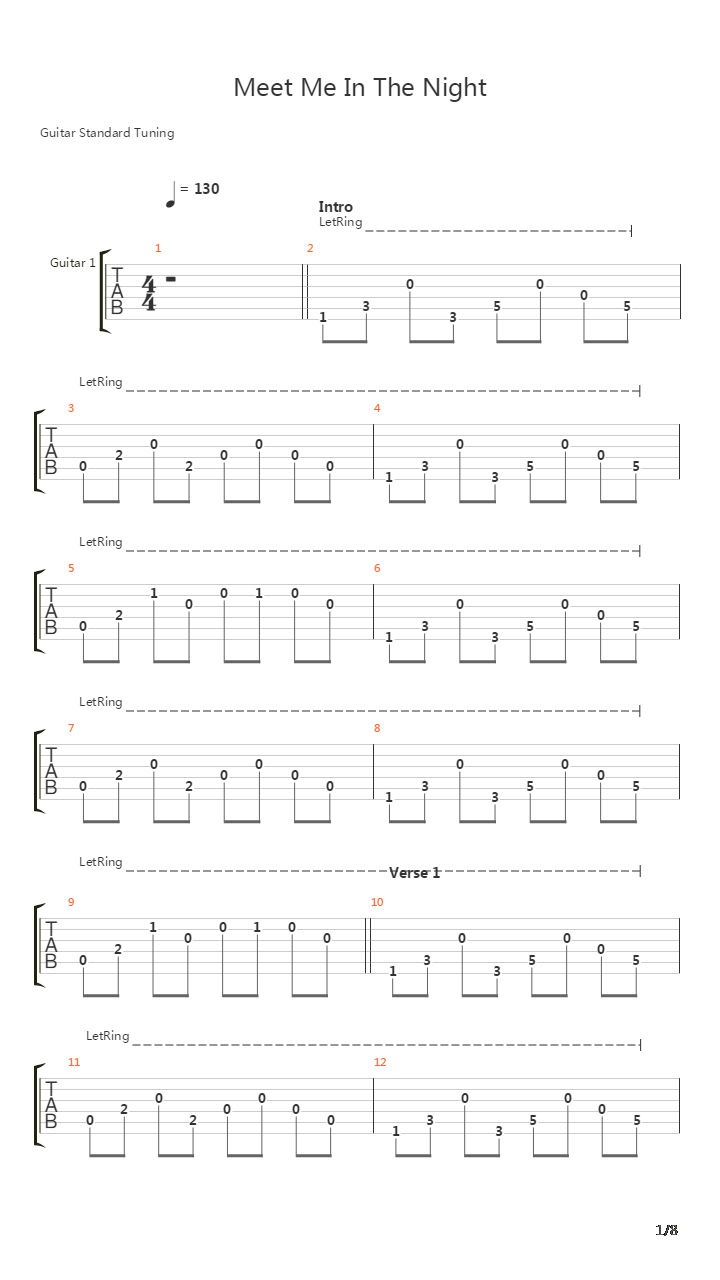 Meet Me In The Night吉他谱
