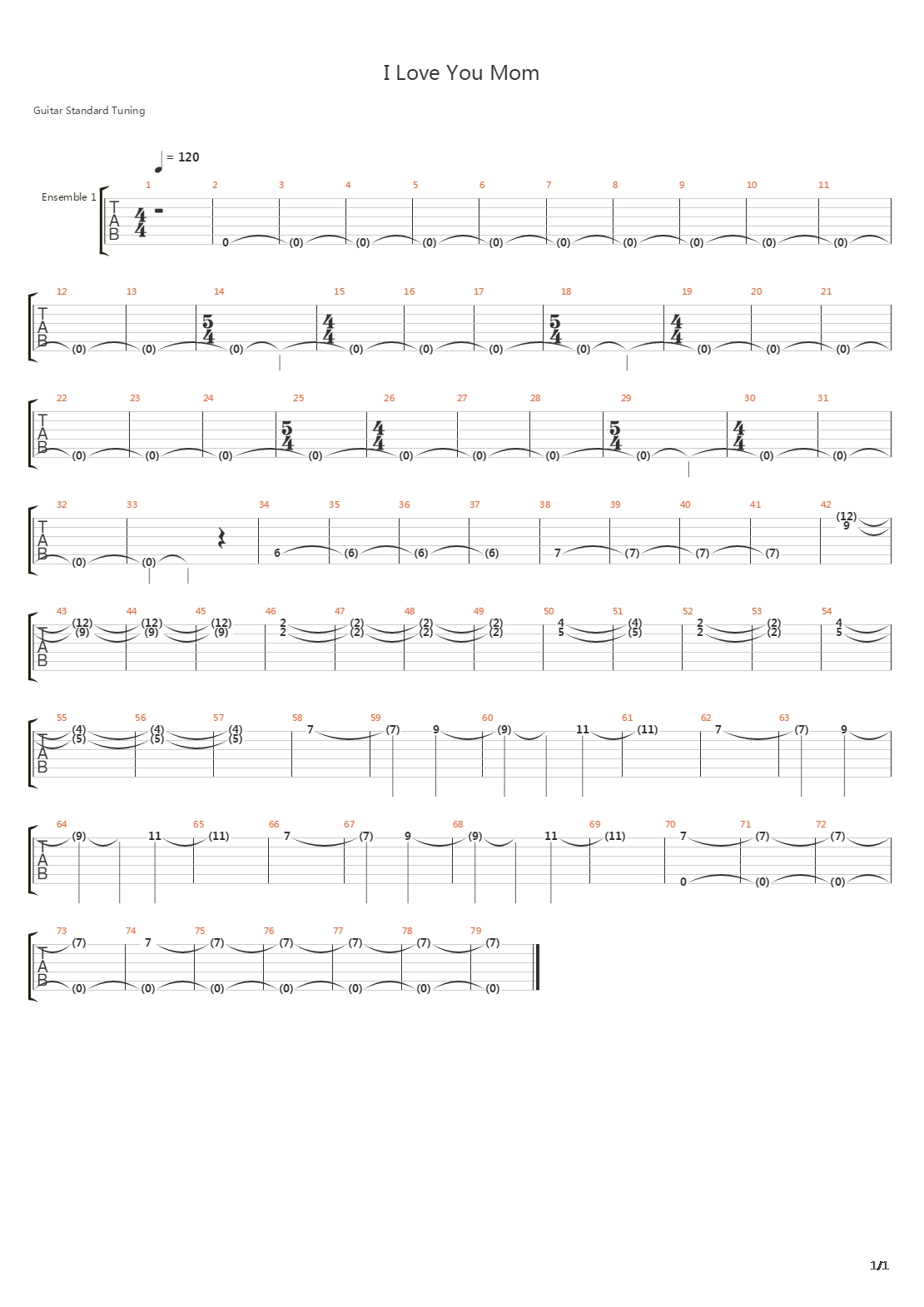 I Love You Mom吉他谱