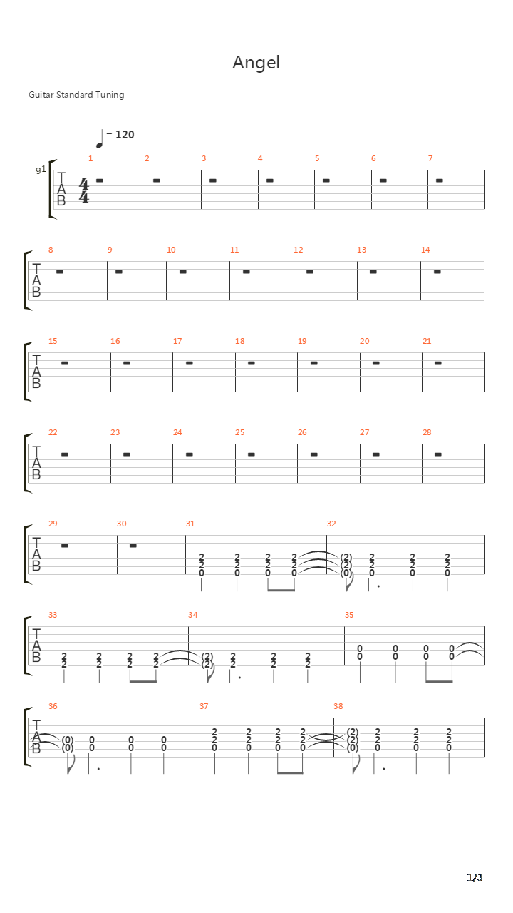 Angel吉他谱