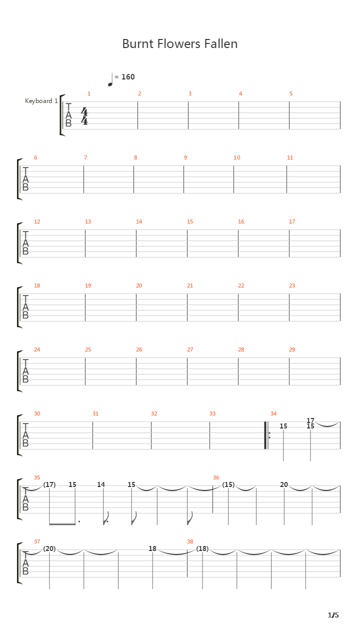 Burnt Flowers Fallen吉他谱