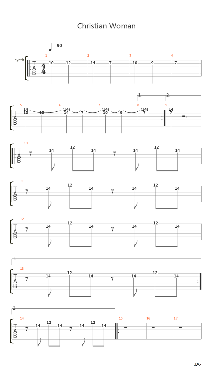Christian Woman吉他谱