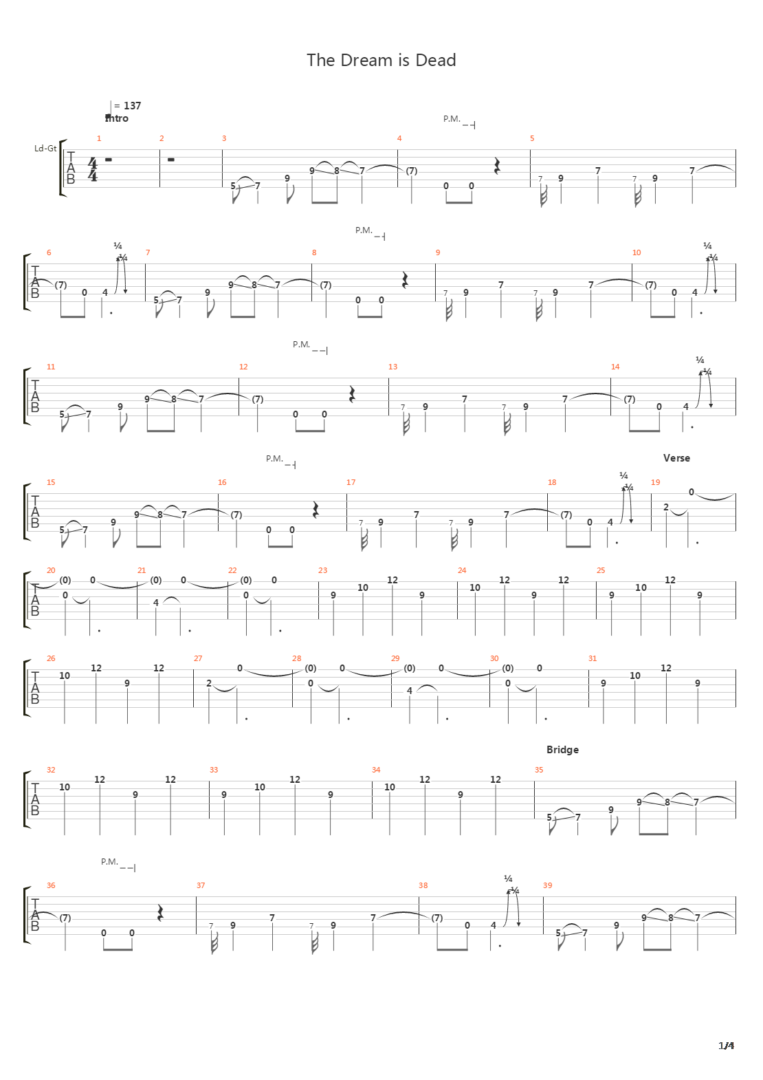 Dream Is Dead吉他谱