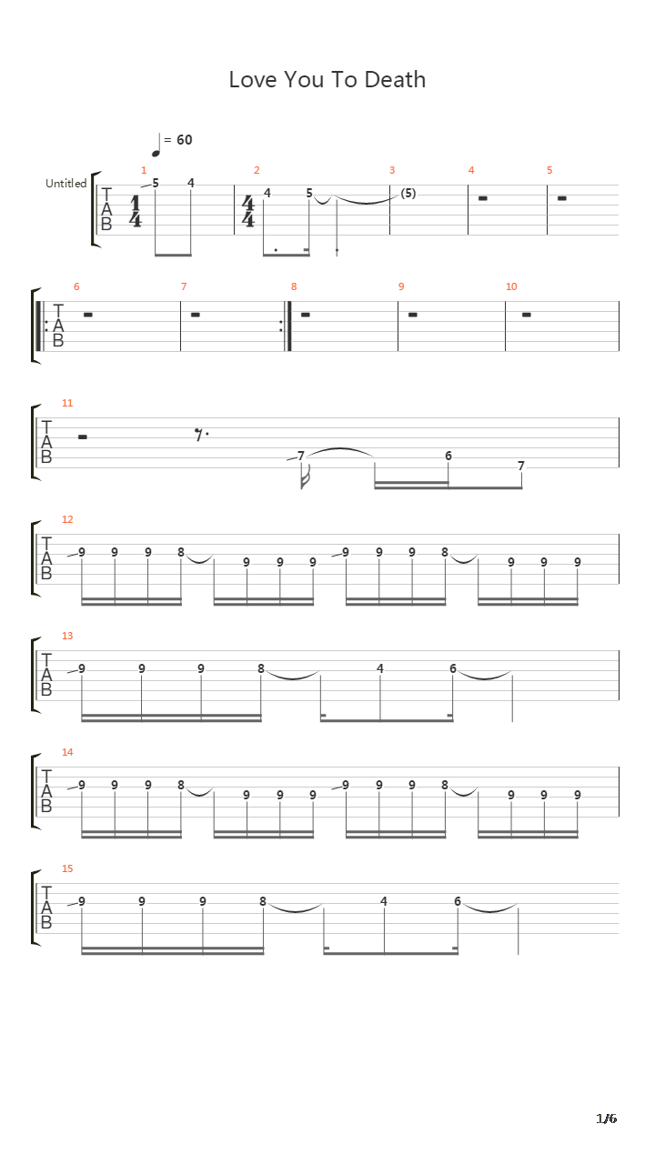 Love You To Death吉他谱