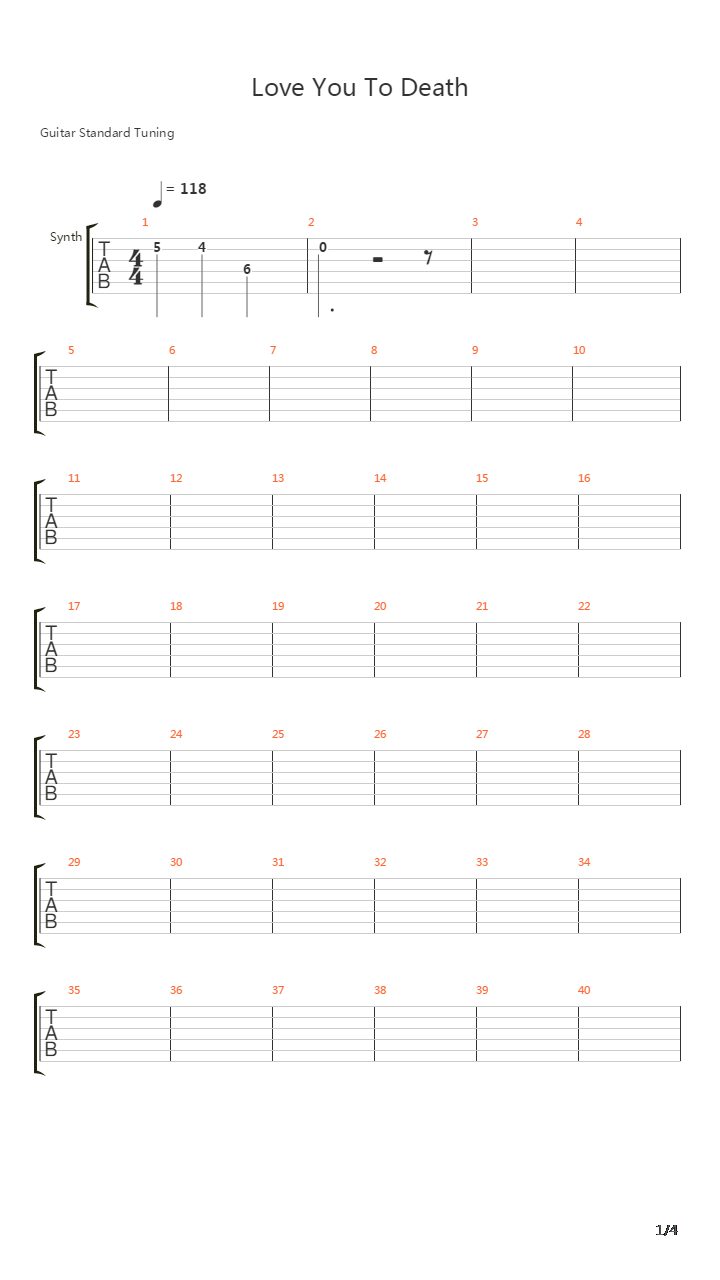 Love You To Death吉他谱