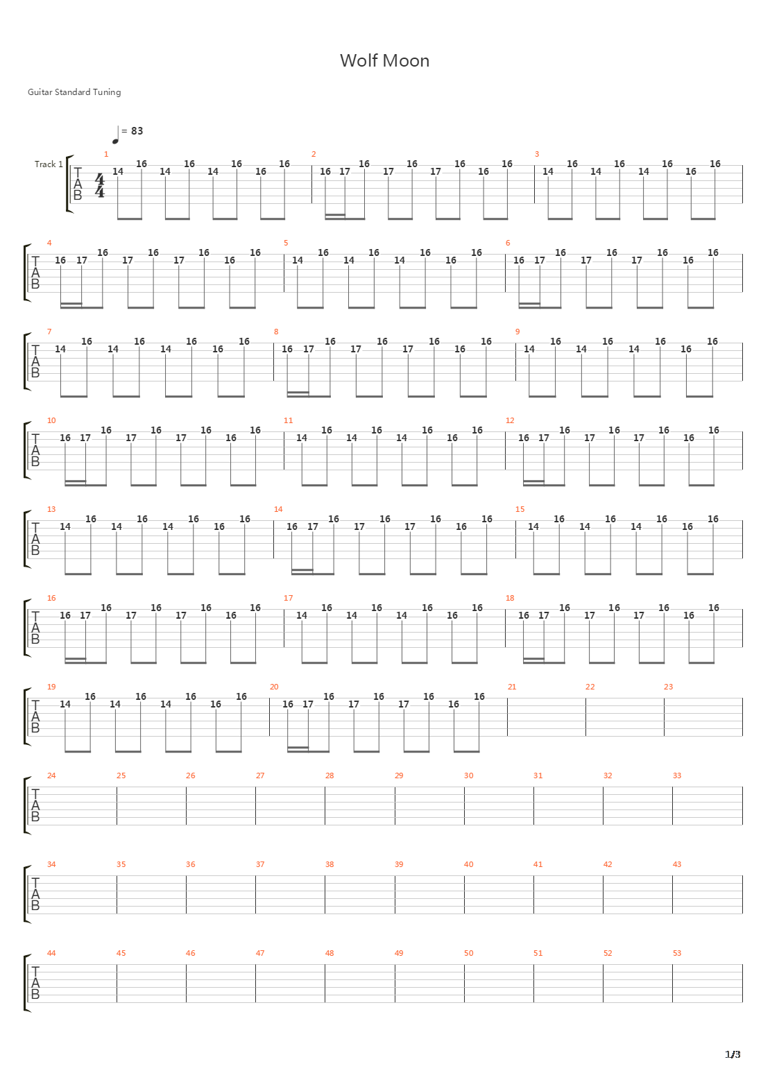 Wolf Moon吉他谱