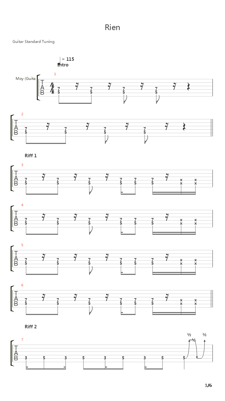 Rien吉他谱