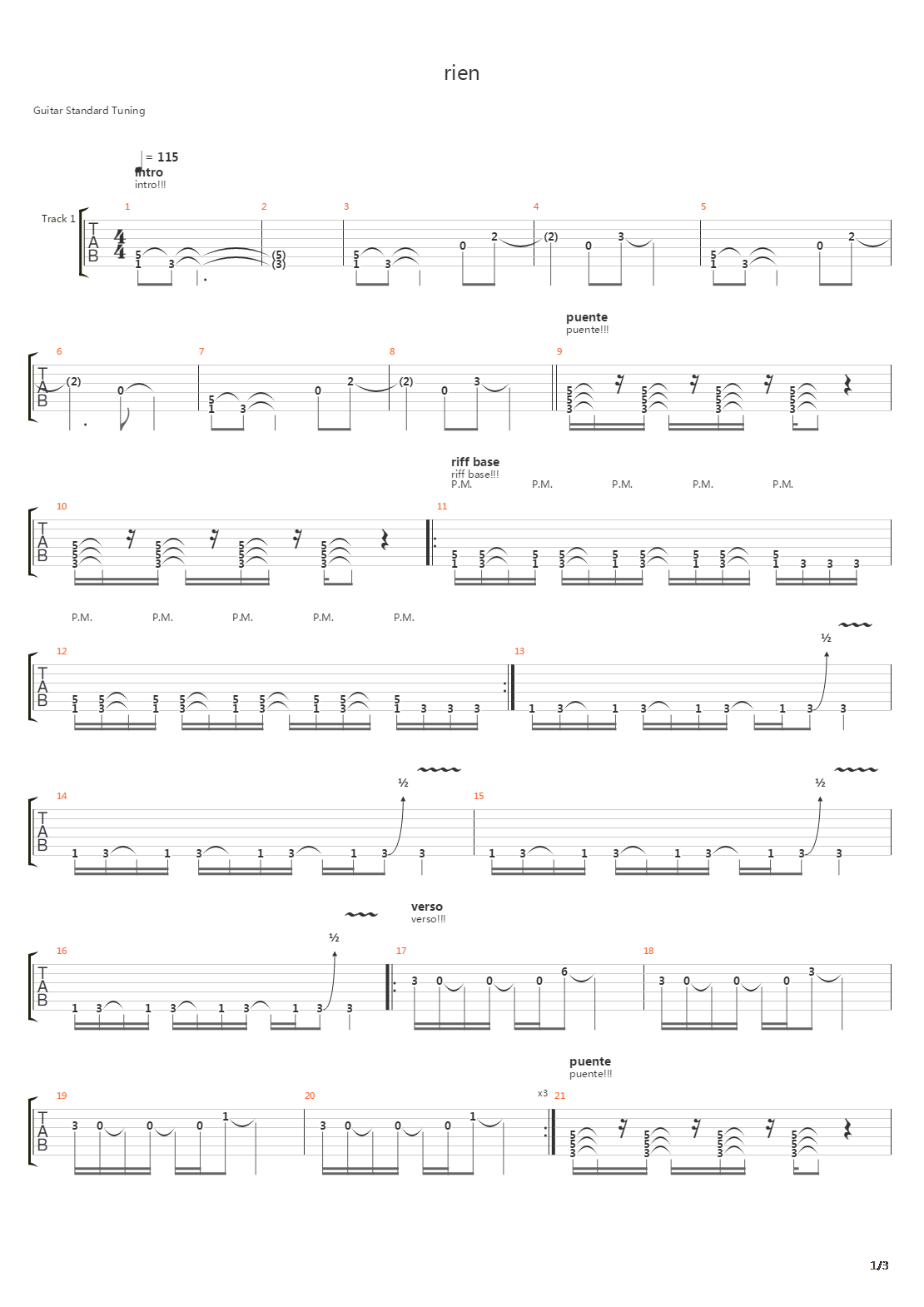 Rien吉他谱