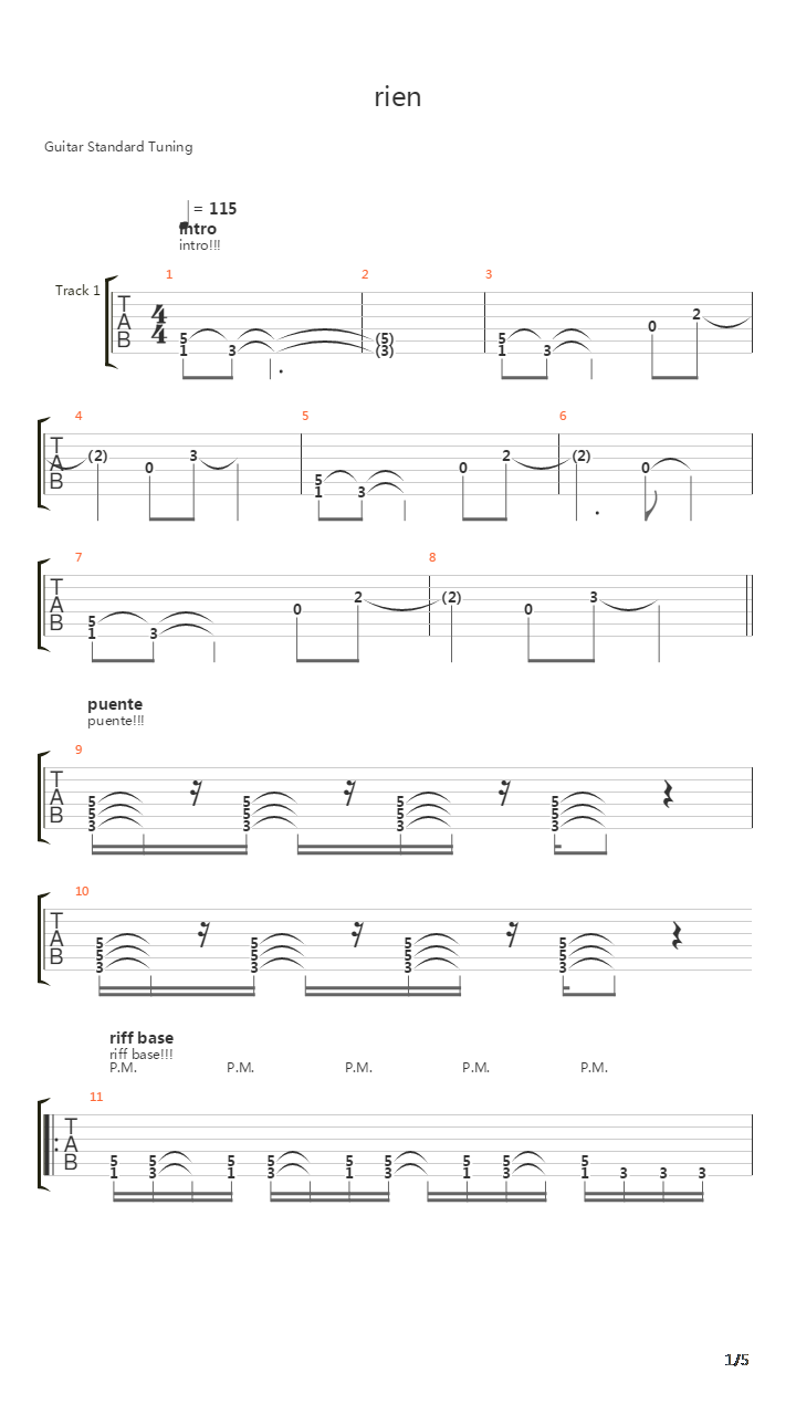 Rien吉他谱