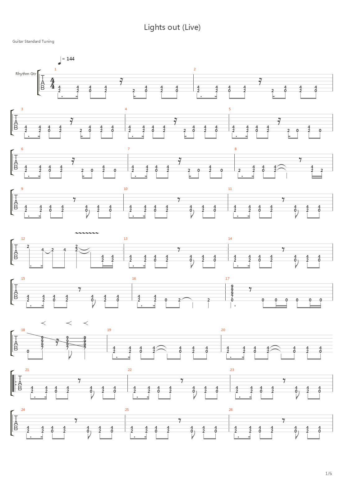 Lights Out Live吉他谱