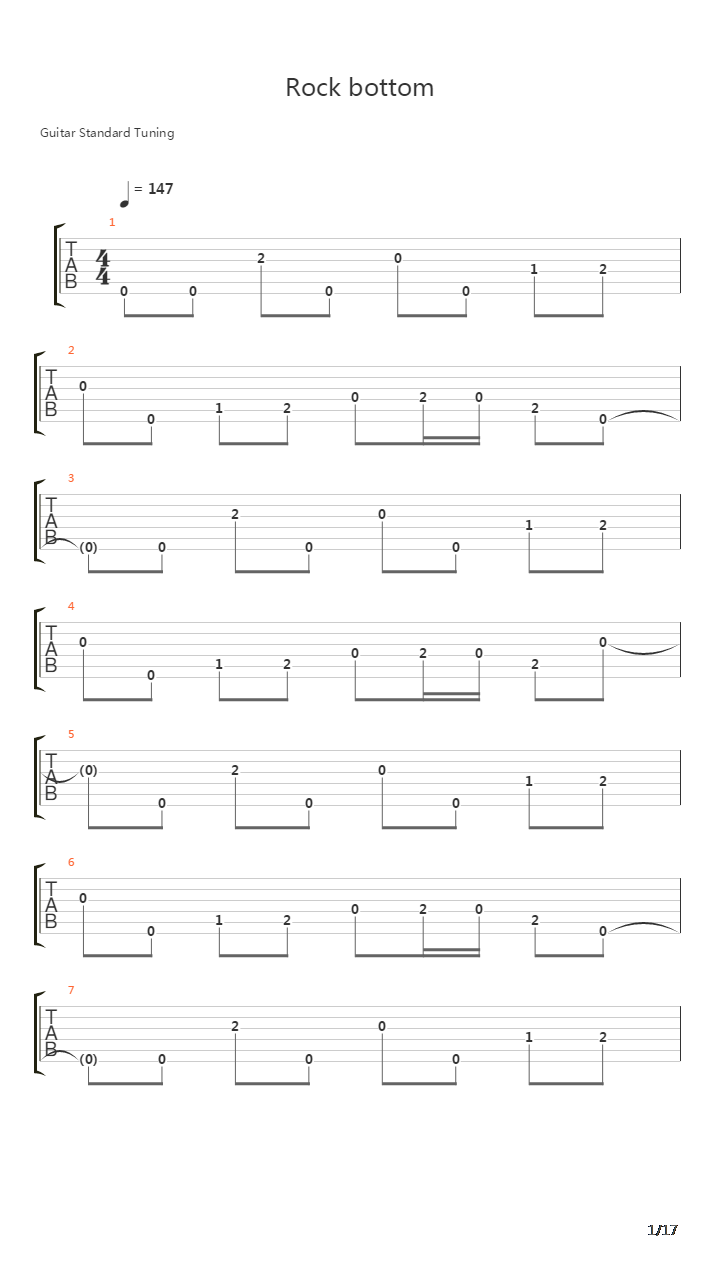 Rock Bottom吉他谱