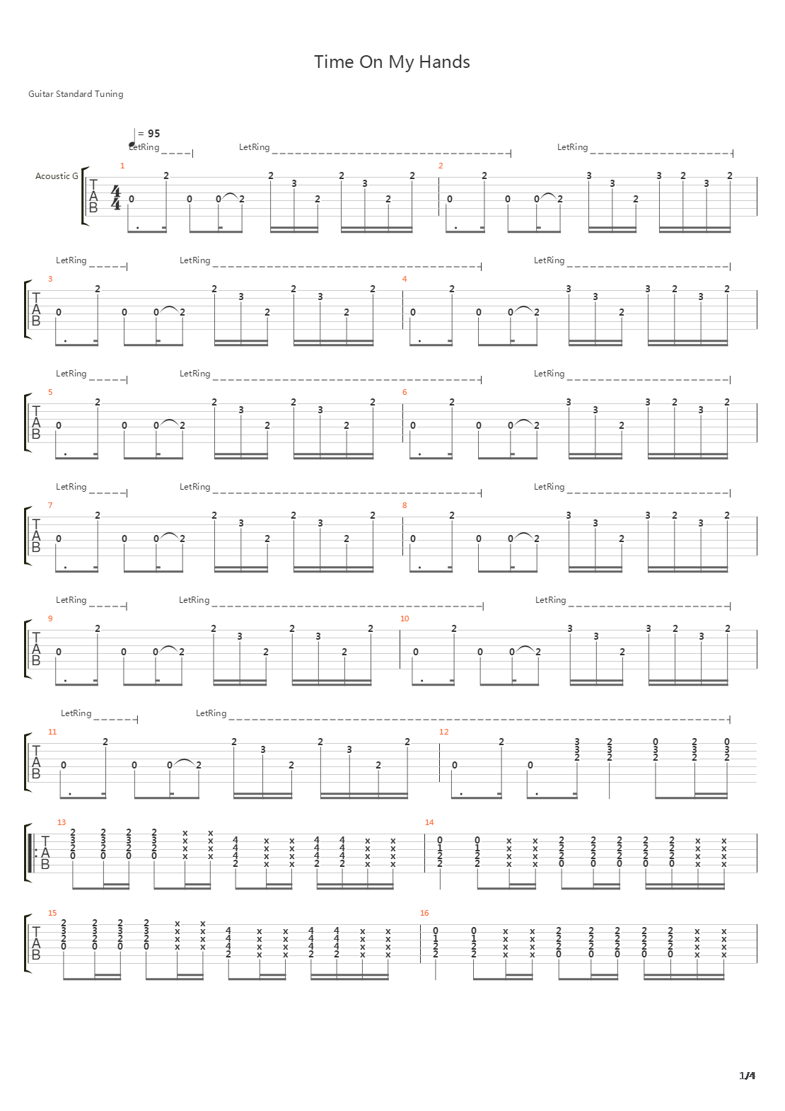Time On My Hands吉他谱