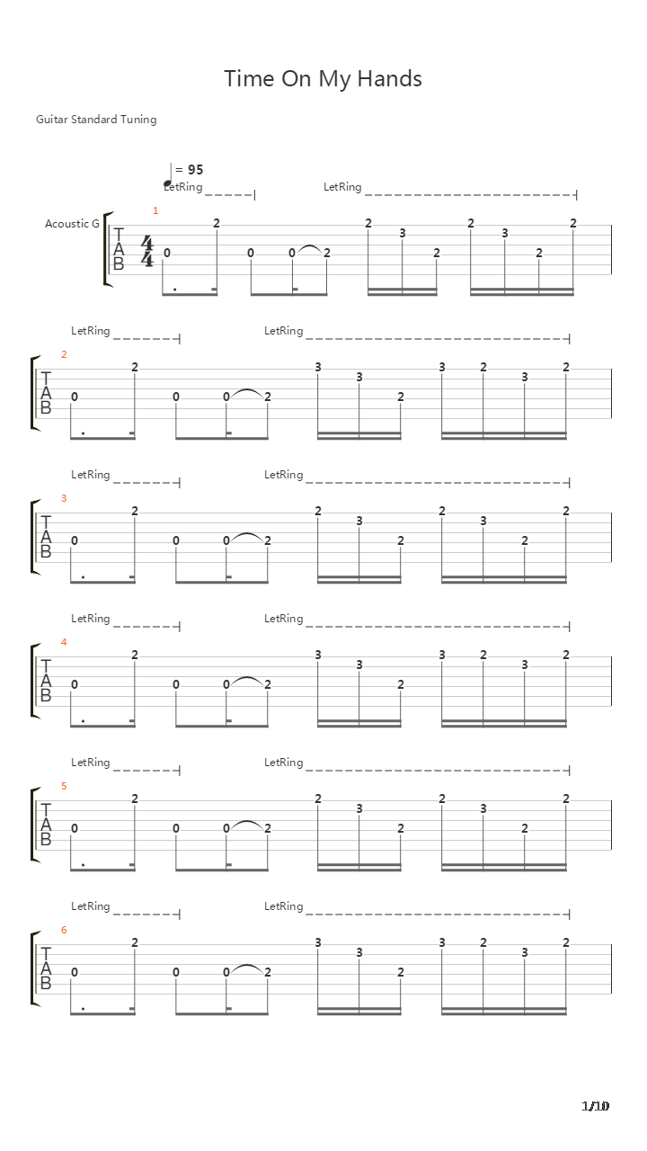 Time On My Hands吉他谱