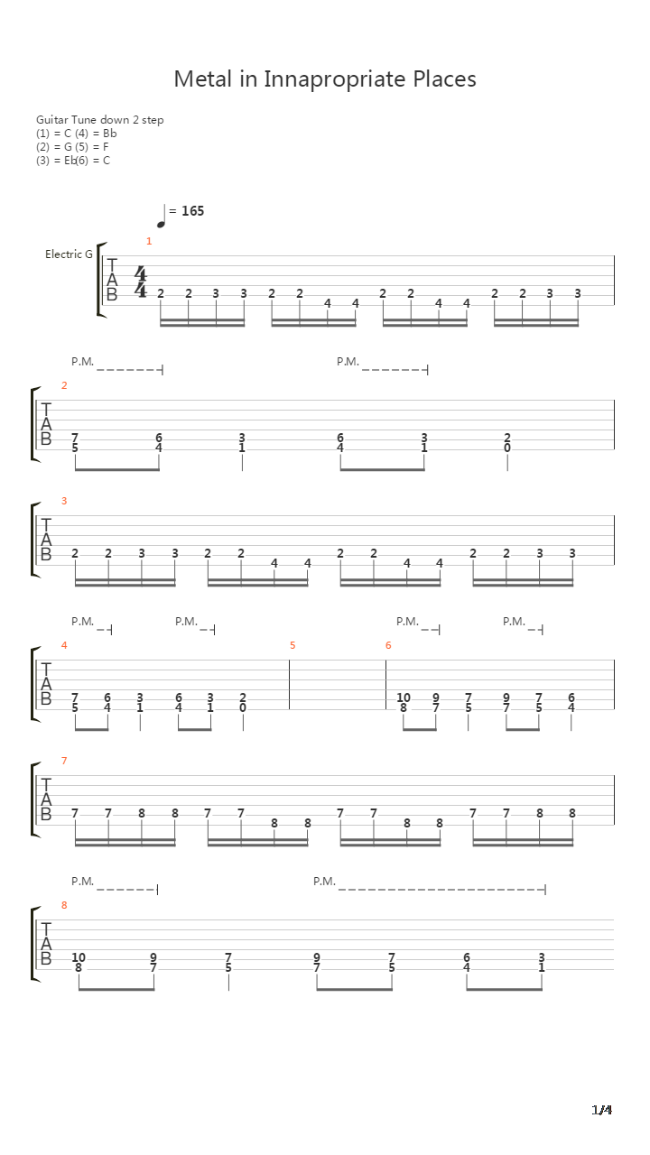 Metal In Inappropriate Places吉他谱