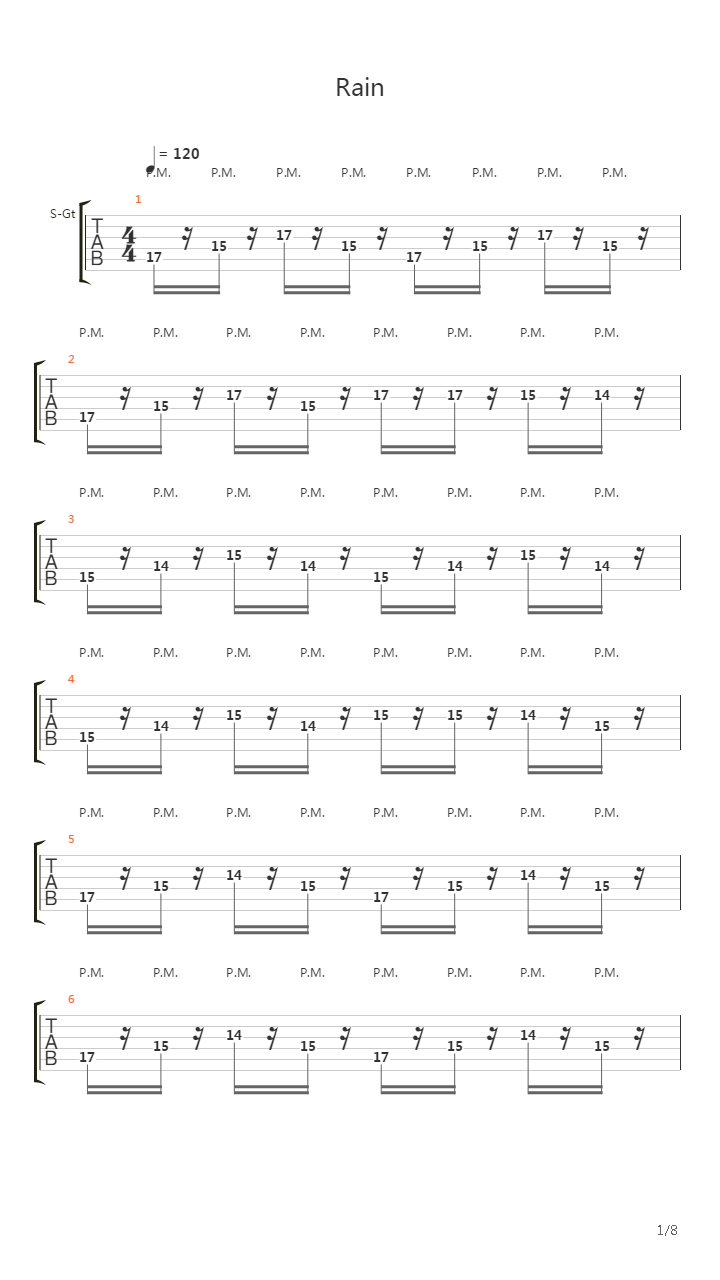 Rain吉他谱