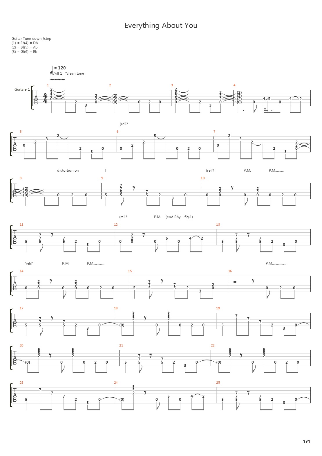 Everything About You吉他谱