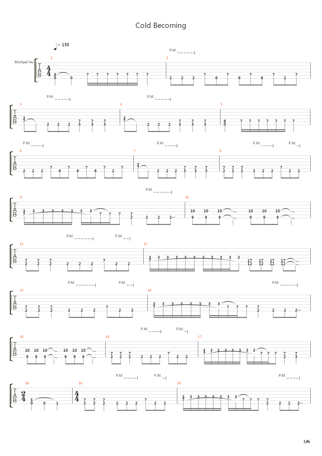 Cold Becoming吉他谱
