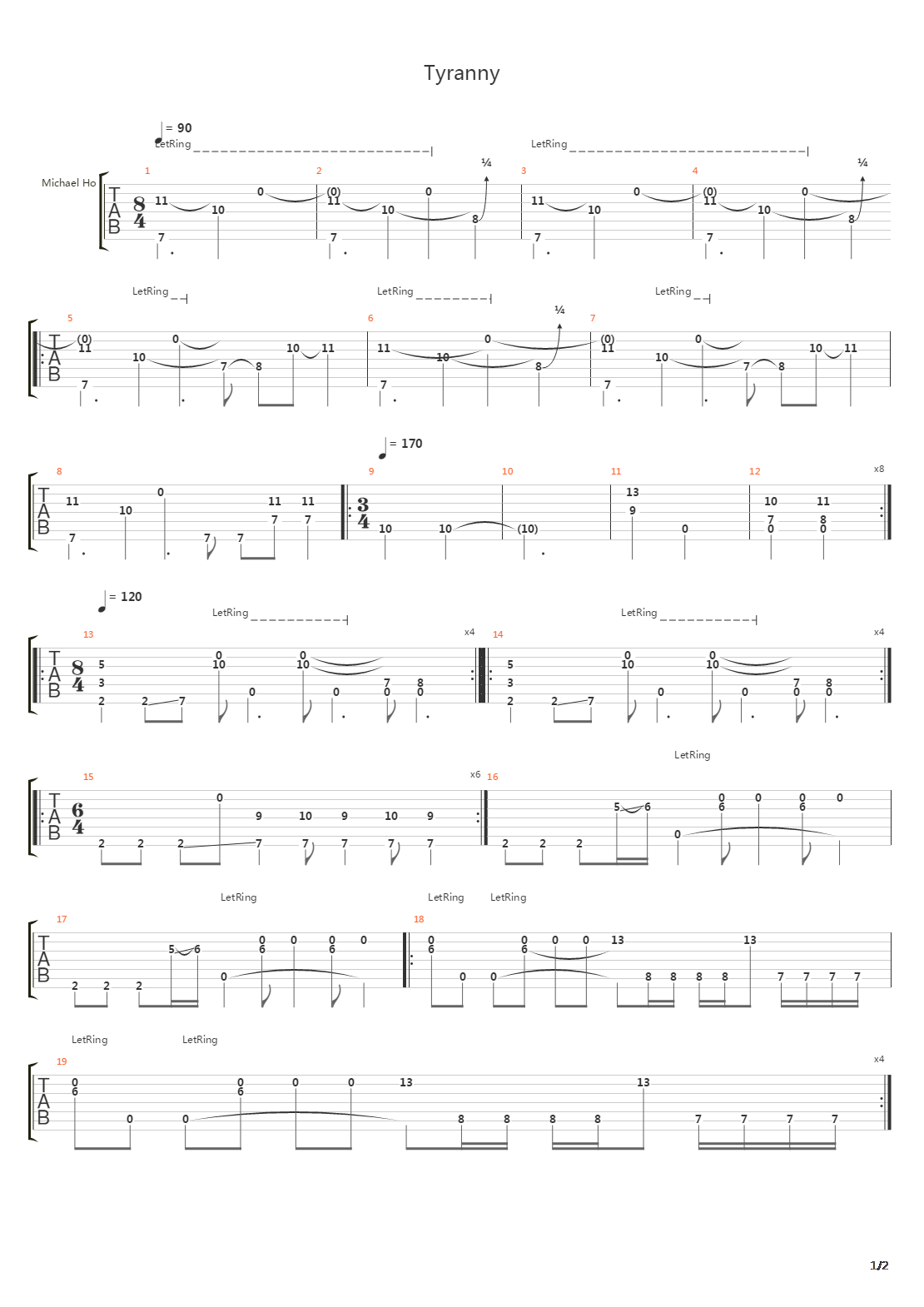 Tyranny吉他谱