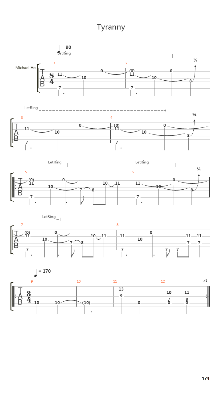 Tyranny吉他谱