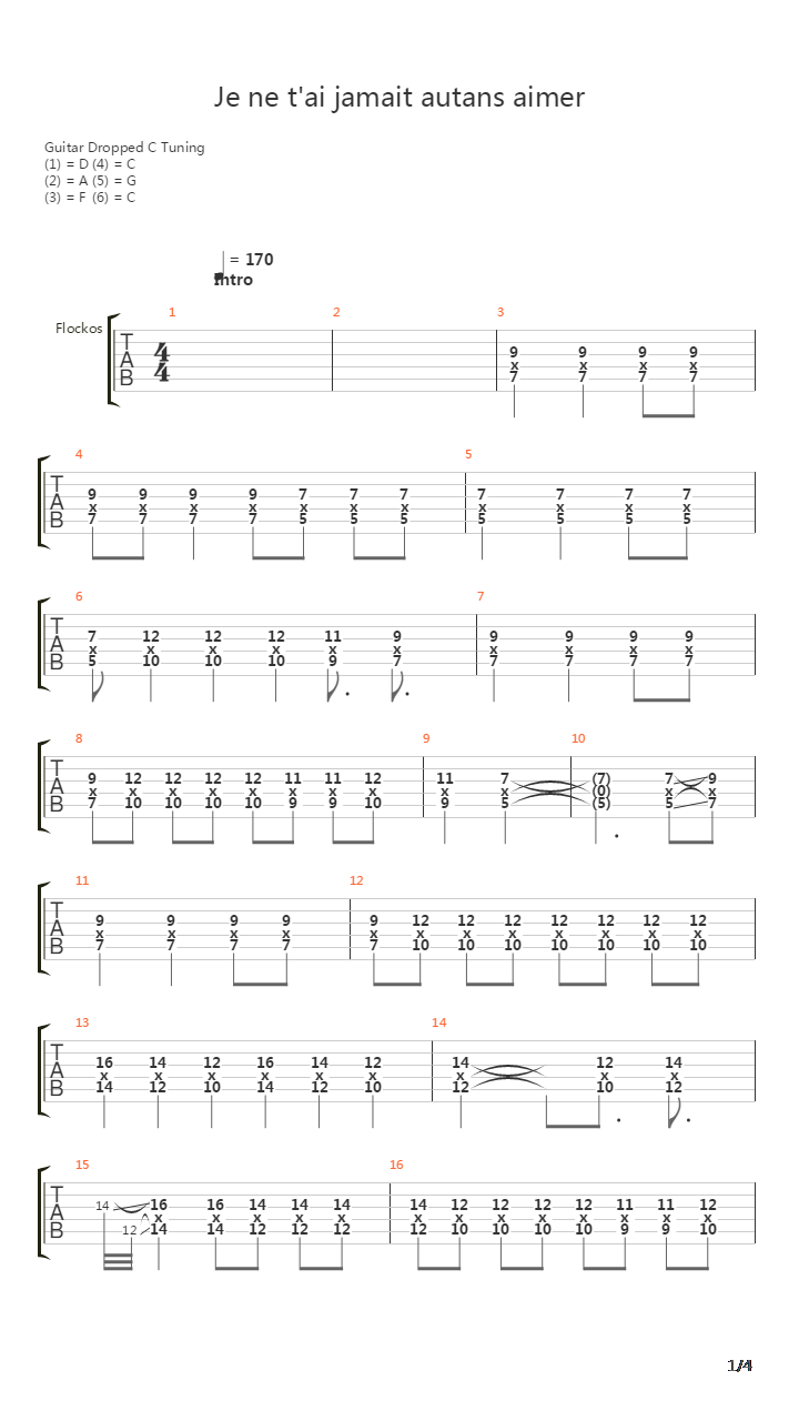 Je Ne Tai Jamait Autans Aimer吉他谱