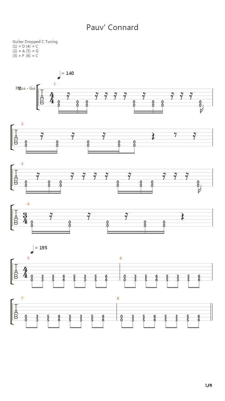 Pauv Connard吉他谱