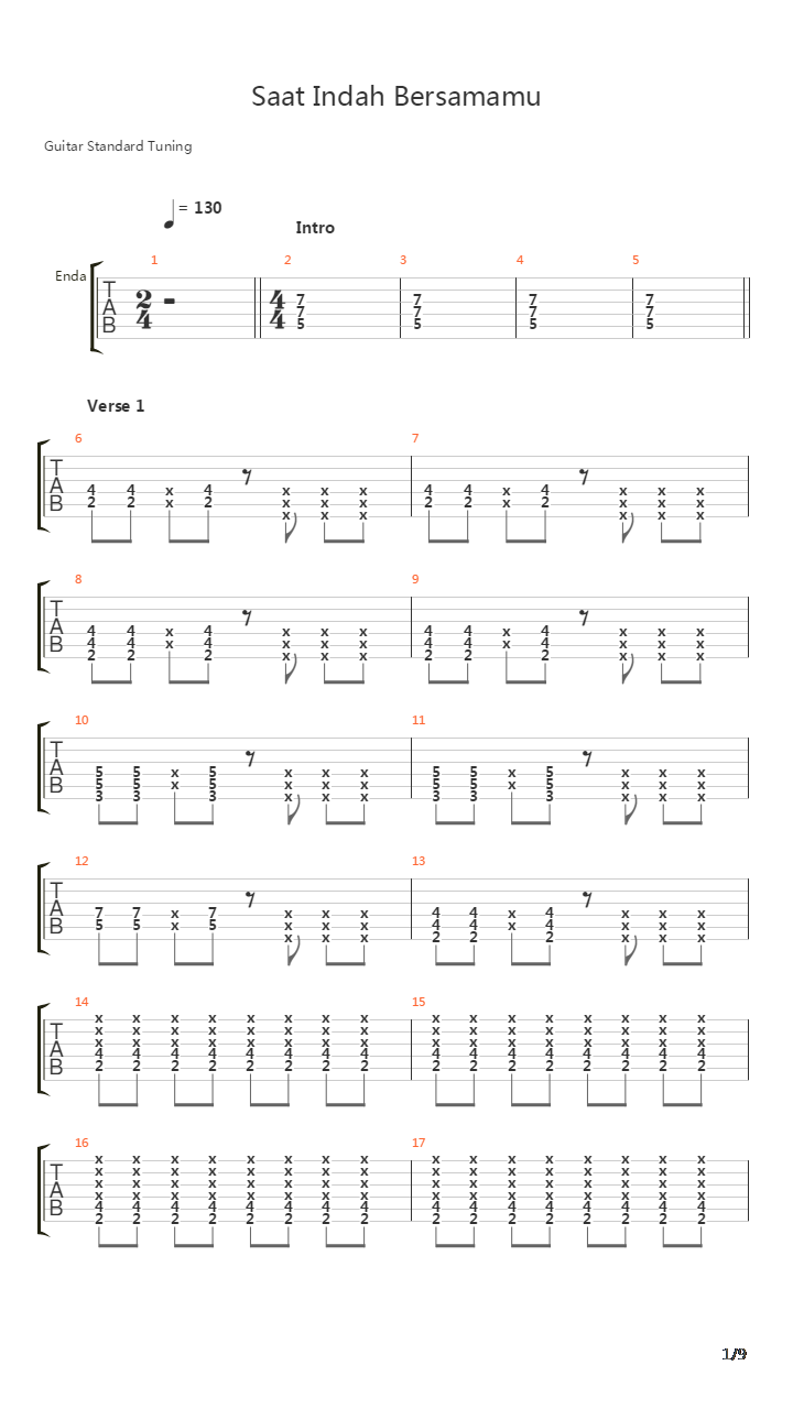 Saat Indah Bersamamu吉他谱