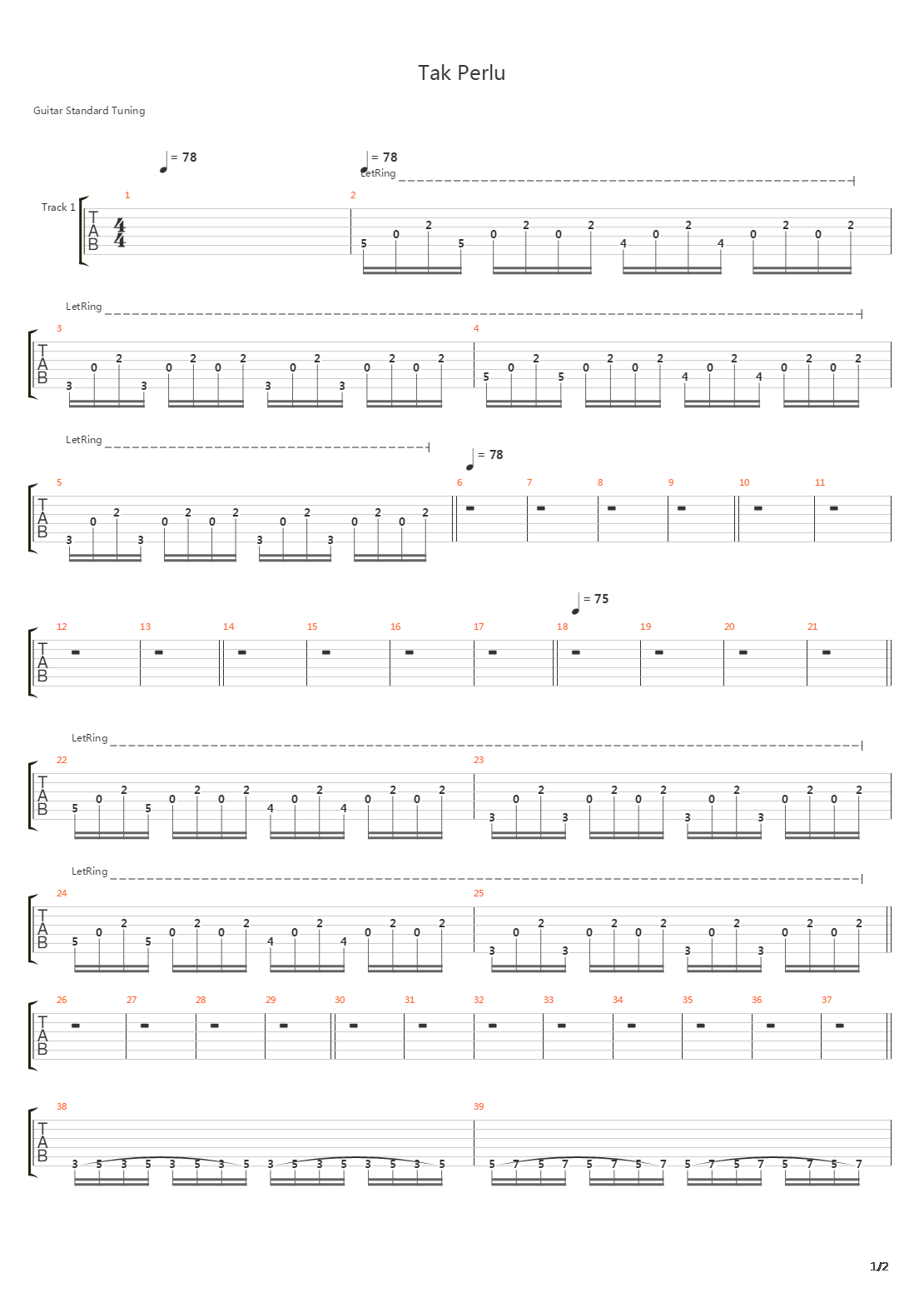 Tak Perlu吉他谱