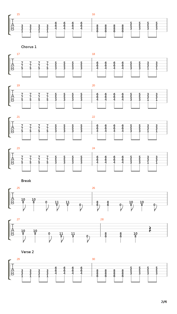 Falling Down吉他谱