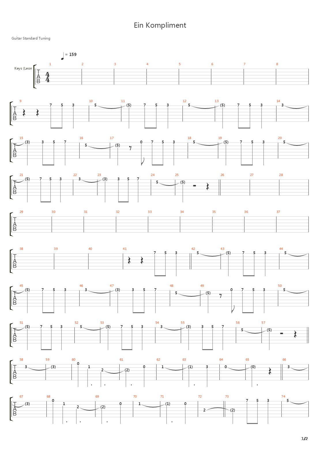 Ein Kompliment吉他谱