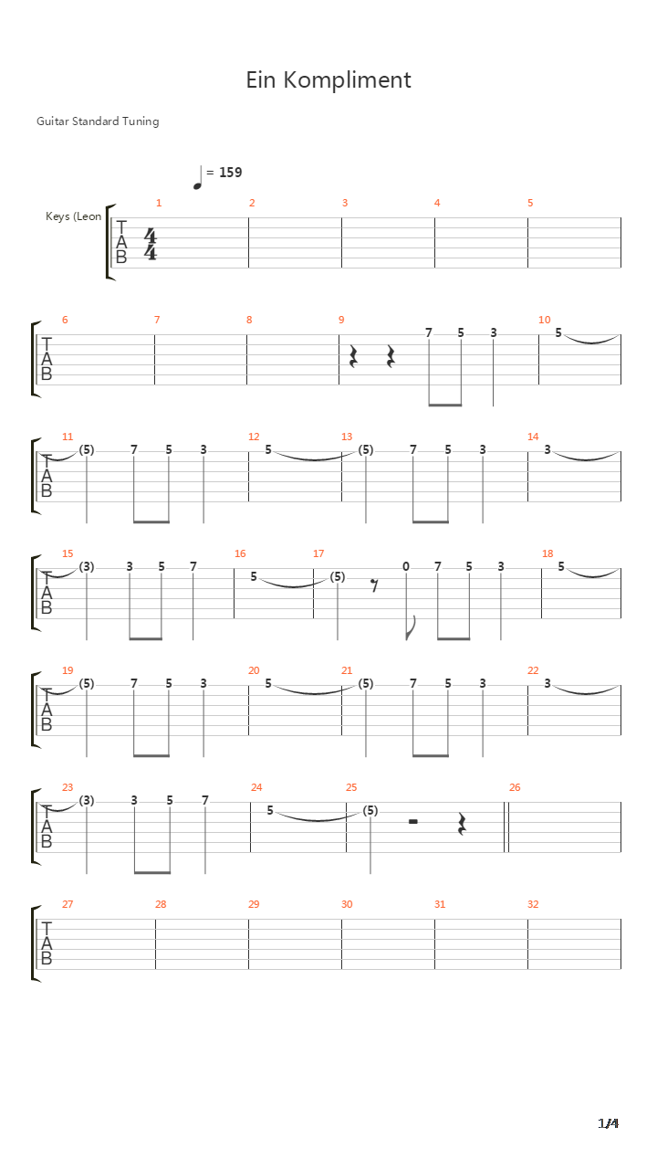 Ein Kompliment吉他谱