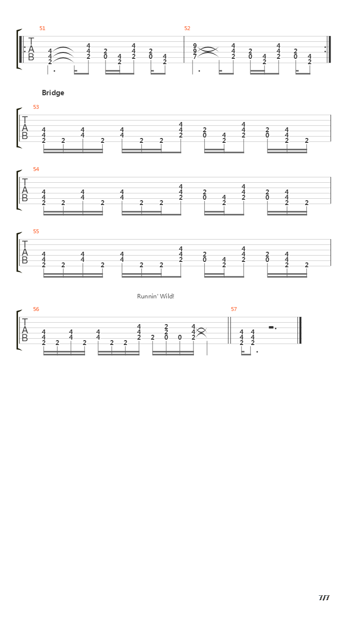 Runnin Wild吉他谱