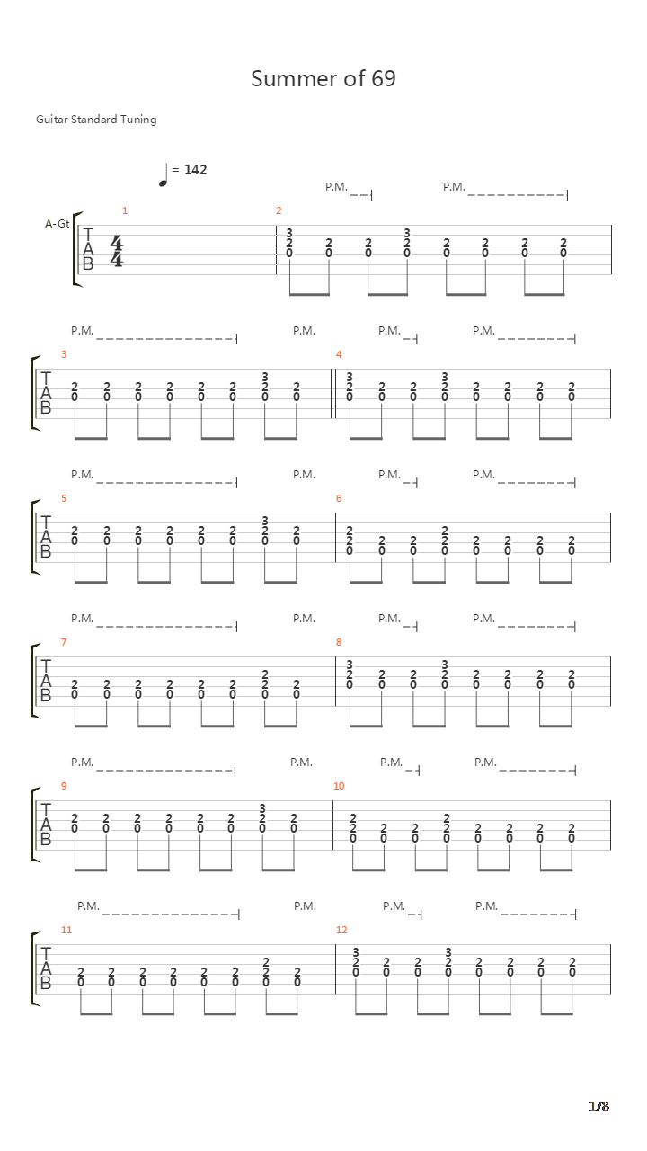 Summer Of 69吉他谱