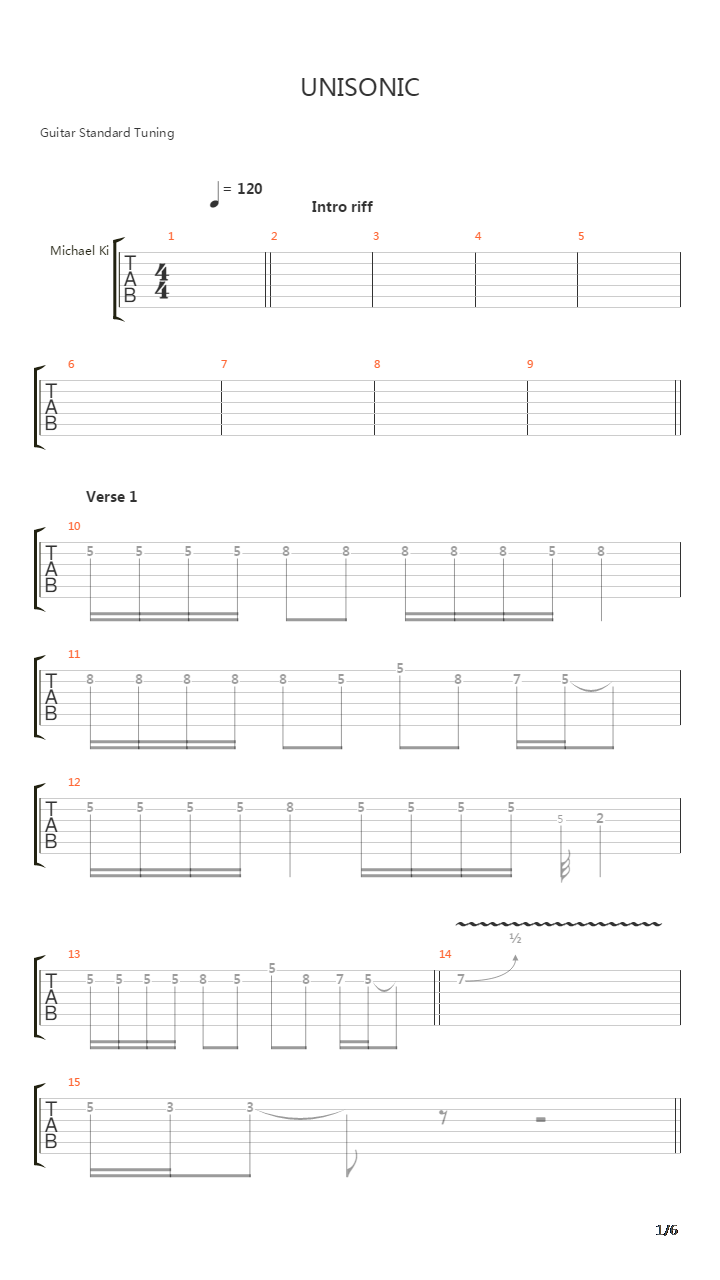 Unisonic吉他谱