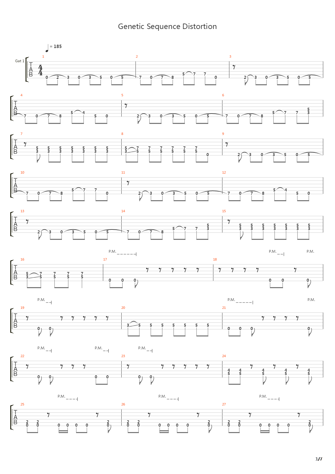 Genetic Sequence Distortion吉他谱