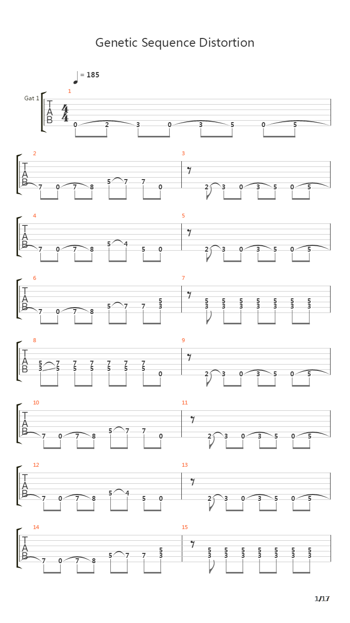 Genetic Sequence Distortion吉他谱