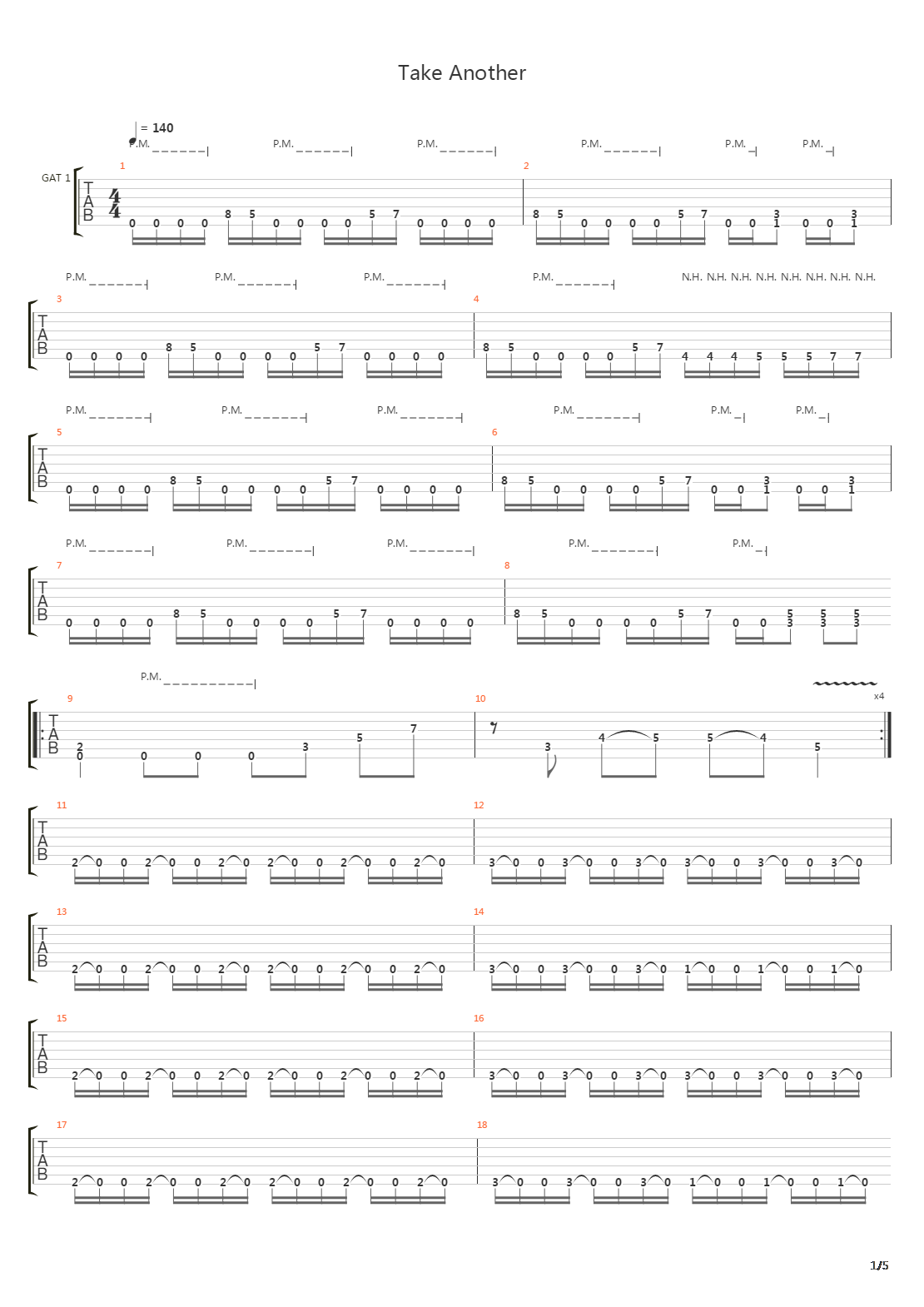 Take Another吉他谱